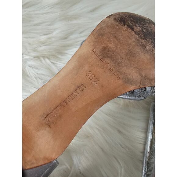 Manolo Blahnik ASTUTADO Silver Nappa Dorsay Heels Shoes dize 36.5 - Picture 6 of 8